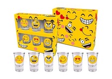 Lot of 6 Emoji EM001 Shot Glasses - Birthday Gift - Party - Sour...