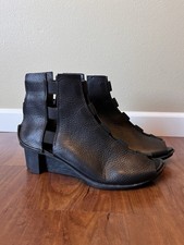 Trippen Germany Cordon F Black Leather Elastic Cutout Boots Size 39 US 9