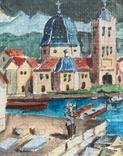 Tableau ancien huile paysage