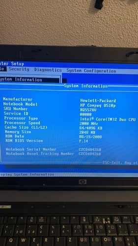 Compaq 8510p core duo 2 - 8510p,