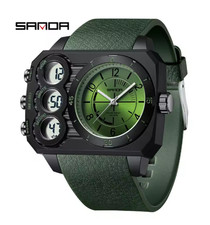 ? Montre Homme • Design Sport & Militaire • Vert Armée ?