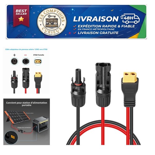 Câble adaptateur solaire xt60 - adaptateur,