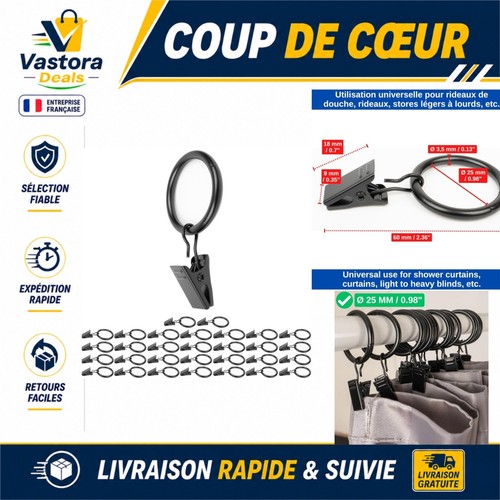 Pinces rideaux avec anneaux - pinces,