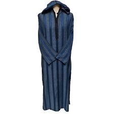 Thobe Jubba Djellaba À Capuche En Coton Rayé Bleu Sarcelle Pour Homme