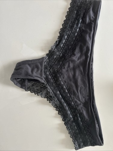 Tanga femme gris dentelle