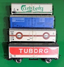LIMA ITALY - N.4 FREIGHT WAGONS FRIDGE WITH METAL AXLES (H0 SCALE 1/87)