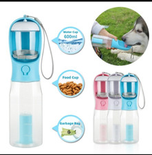 Bouteille d’eau 3-en-1 pour chien/chat – Distributeur d’eau + Croquettes + Sacs