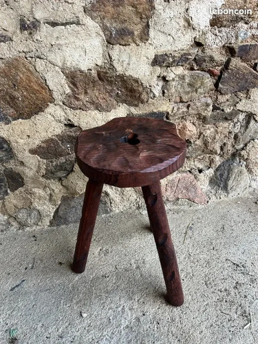 Tabouret vintage bois - tabouret, à