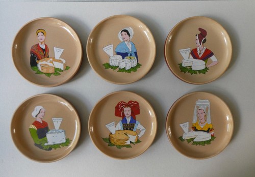 Assiettes grès décor - 6,