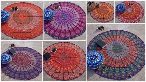 Tenture murale ronde mandala - tenture,