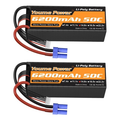 2pcs 6200mah 4s lipo - 2pcs, 14.8v
