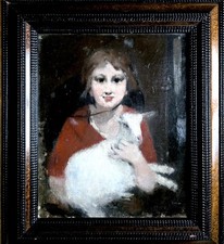 Louis Deschamps (1842-1902) Jeune fille et chèvre Montelimar bel encadrement 