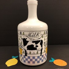 Vtg Milk Glass Milk Bottle Jug