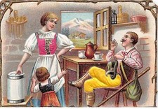 Chromos - COR12556 - woman - child - man - home - mountain - kitchen - 11x