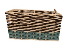Vintage Desk Storage Basket Plastic Wire Blue White Basket 2 To Take 