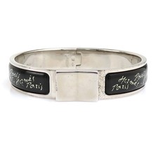 Auth HERMES Clic Clac Bangle Bracelet Silver/Black Metal/Enamel - e60349a