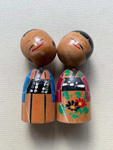 Couple poupées kokeshi - poupées,