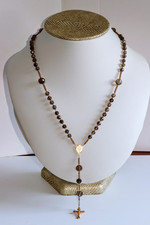Rare 18k Gold Rosary and Faceted Smoked Quartz Beads 19th Century circa 1860/1880