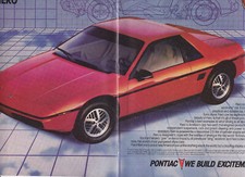 1984 Pontiac Fiero, Lovely 2-Page (Joined) Introductory Magazine Ad