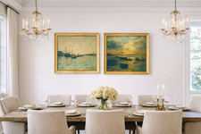 Paire tableaux marines vintage