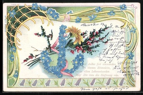 Carte postale tableau floral