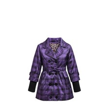 NEUF Manteau FILLE violet à carreaux – Taille 4 à 12 ans