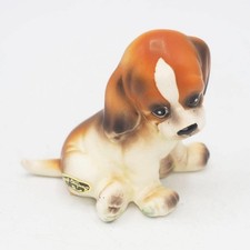 Figurine De Chien En Porcelaine Beagle Chiot Fabriquée Au Japon