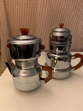 Lot of 2 Antique Seamoka Metal Coffee Makers