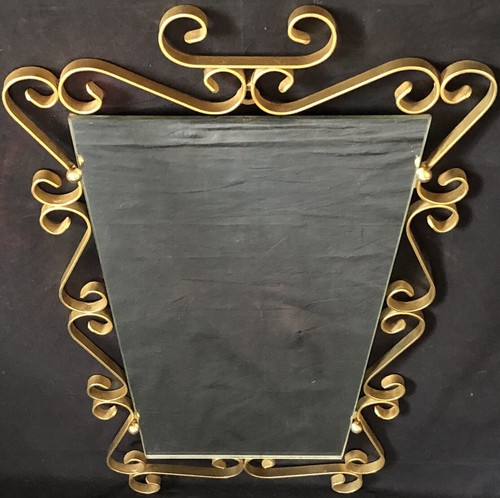 Miroir 1960 fer forgé doré - 1960,
