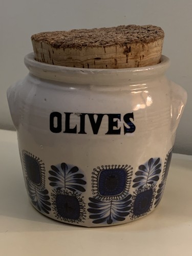 Ancien pot olives grès - pot,