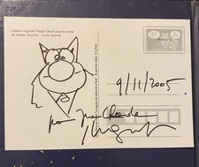 Dédicace Geluck Le Chat CP