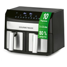 GOURMETmaxx Friteuse À Air Chaud Double Chambre Dual Airfryer Friteuse À Air