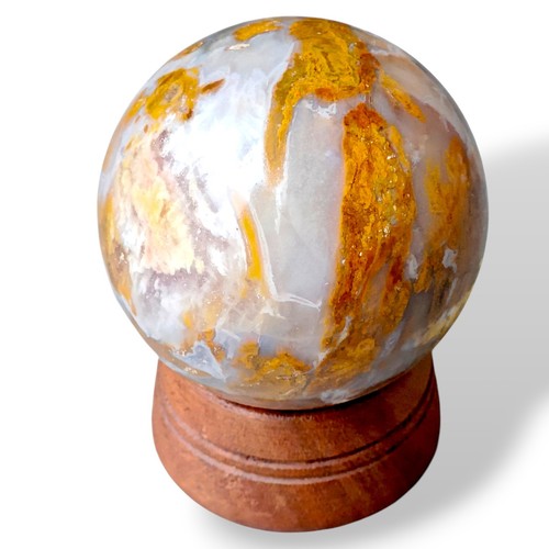 Sphère bois pétrifié - , 2"
