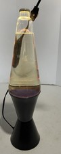 Lava Lite Lamp Purple Wax Clear Liquid Works Vintage