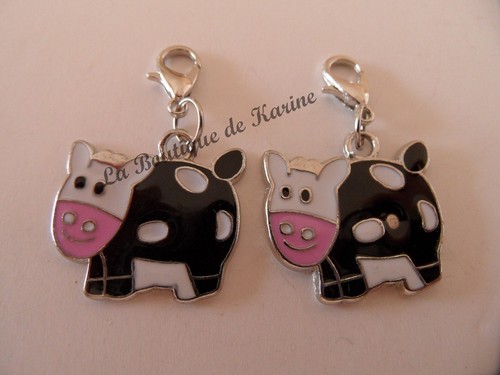 Charms breloque vache metal - vache,