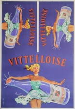 "VITTELLOISE" complete front cutting board Litho BRENOT 1955 78x110cm