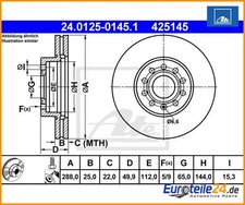 2 pieces brake disc ATE