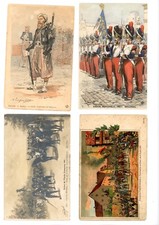 Lot 9 cartes postales uniforme