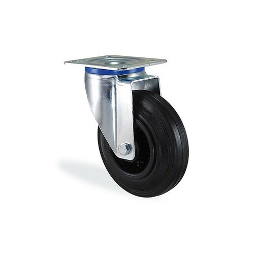 Roulette pivotante caoutchouc