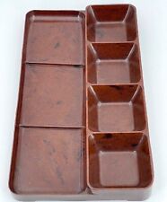 1940s Burgundy Brown Bakelite Office Storage Tray Tray Tray
