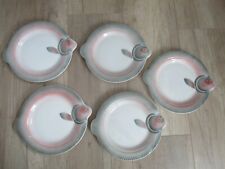 5 Earthenware Fish Plates by DIGOIN and SARREGUEMINES 