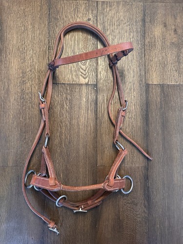 Horse tack leather sidepull - -,
