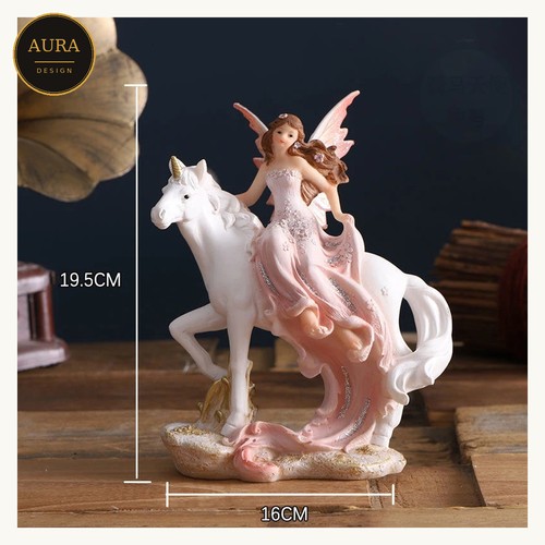 Fée rose sur licorne - , cm