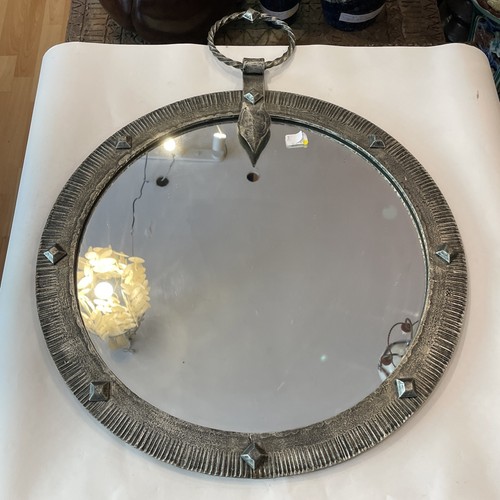 Grand miroir circulaire fer - miroir, en