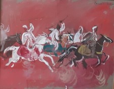 Painting by Hassan El GLAOUI. Mixed media on paper. v566bis.