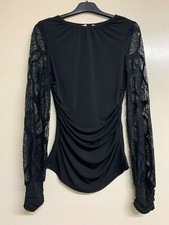 COAST Ladies Black Lace Sleeve Ruched Top Blouse Formal Party RRP 59 BR209