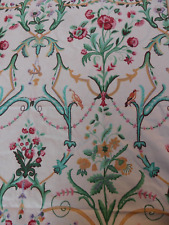 OLD VINTAGE FRENCH FABRIC FLOWERS GOOD CONDITION 80cm X110cm FABRIC COUPON