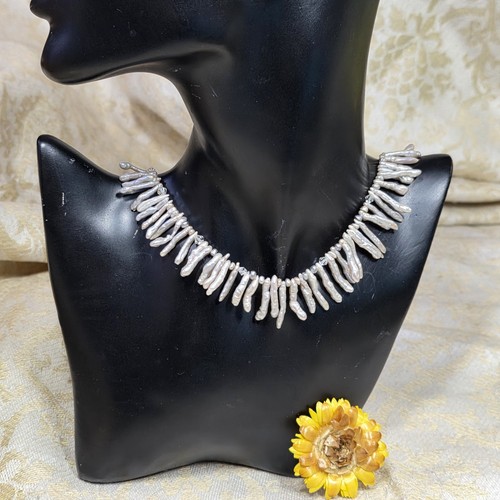 Collier plastron perles - collier,