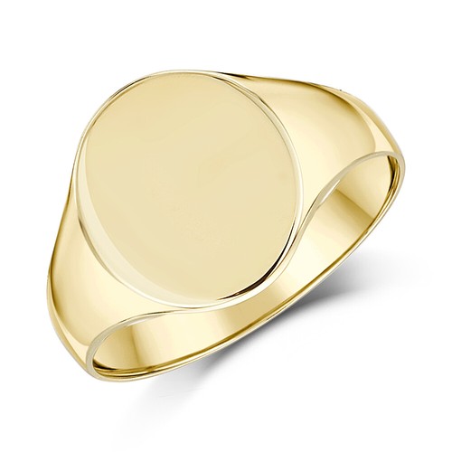 Bague chevalière jaune 9ct - chevalière, or