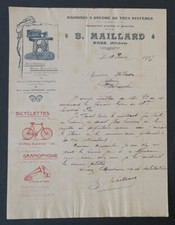 Invoice 1905 MACHINE A SEWING MAILLARD ANSE old bill invoice 5